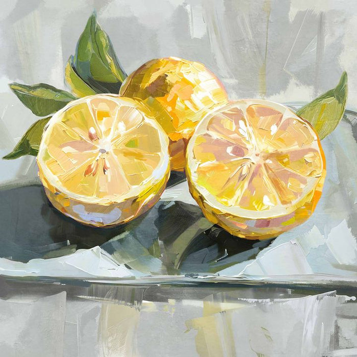 Lemon Half Wall Art Yellow - WALL104