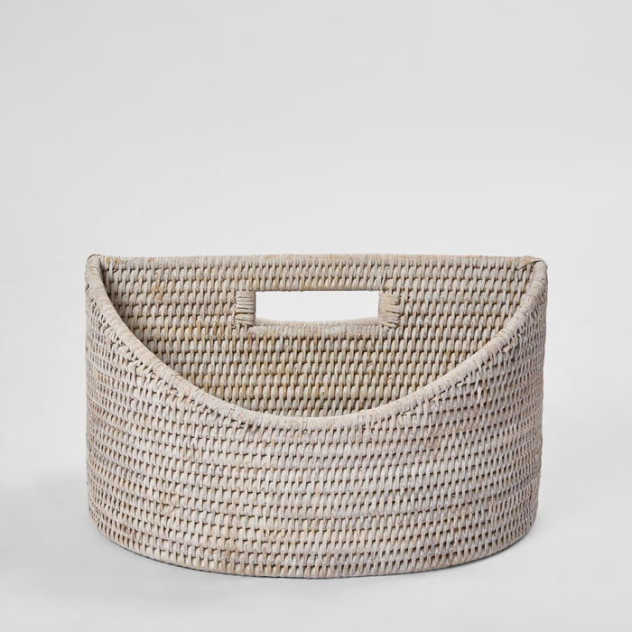 Paume Rattan Magazine Holder White - DA0402