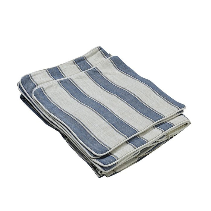Noosa hamptons 2 Sofa Stripe Seat Slip Cover Blue - OWFL0226BS-2C