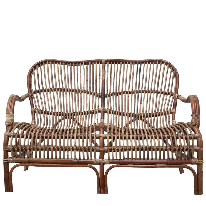 Seville Outdoor Under Cover Rattan Two Seater Antique Armchair Natural - FUR524ANT