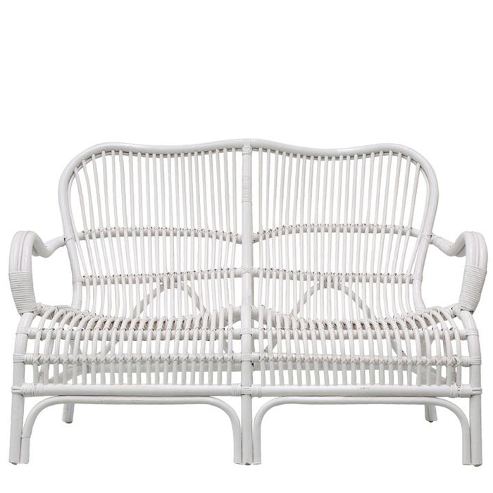 Seville Outdoor Under Cover Rattan Two Seater Armchair White - FUR524W