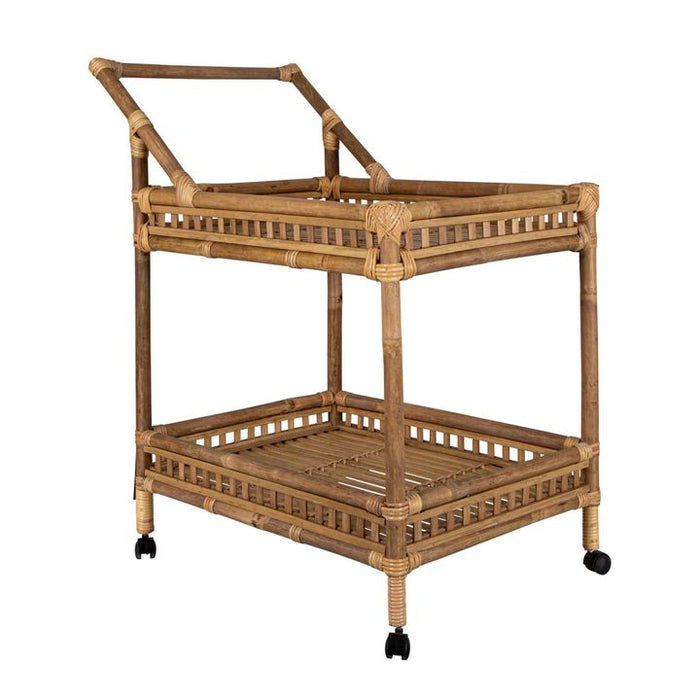 Comores Bamboo Outdoor Under Cover Bar Trolley Natural - FUR494