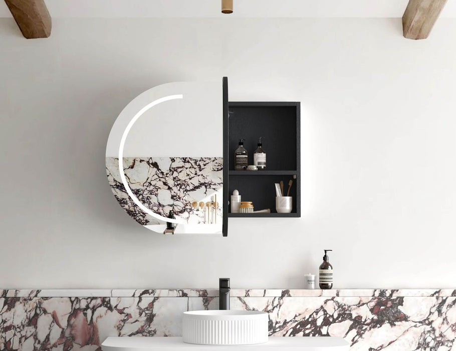 Archie LED Shaving Cabinet 40W 6000K Black Oak - LED-BOSV9060B