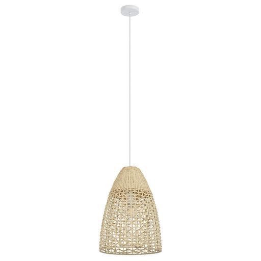 Buy Pendant Lights Australia SAMBUCONA Pendant Light W350mm White Steel Natural Wood - 390237N