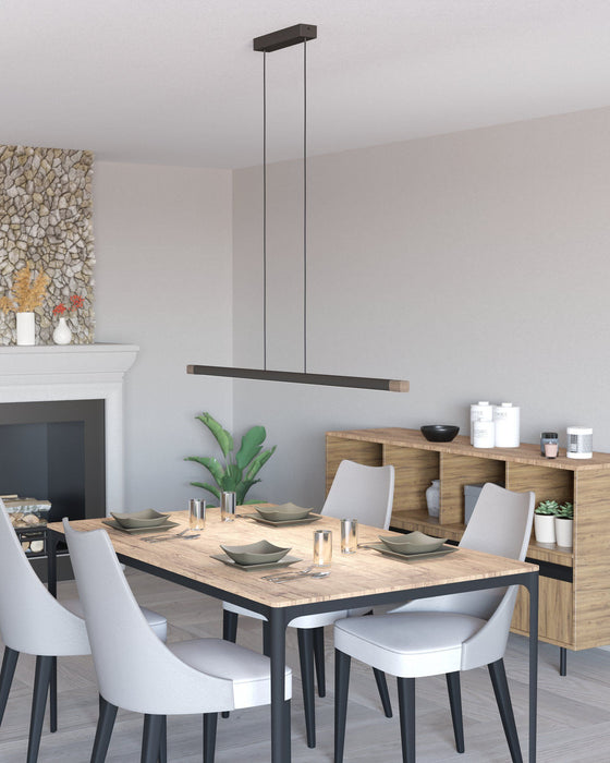 Buy Island Pendant Lights Australia Lisciana Island LED Pendant Light Wood / Grey Steel 3000K - 205743