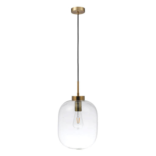 Buy Pendant Lights Australia Flaunt Pendant Light Satin Brass Metal Clear Glass - 22741