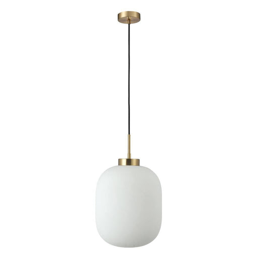 Buy Pendant Lights Australia Flaunt Pendant Light Satin Brass Metal Opal Glass - 22742