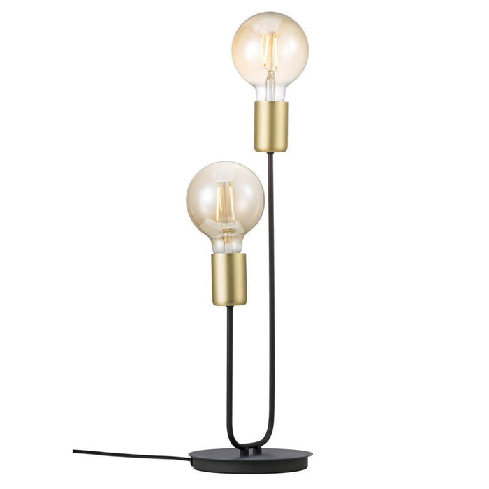 Buy Table Lamps Australia Josefine 2 Light Table Lamp Matt Black & Brass - 48955003