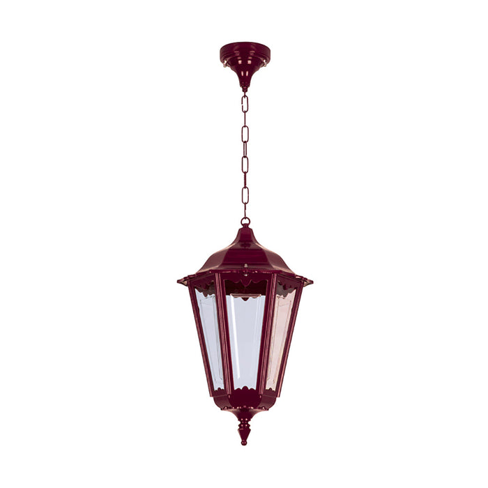 Buy Outdoor Pendant Lights Australia Chester Outdoor Pendant Light H770mm Burgundy Aluminium - 15082