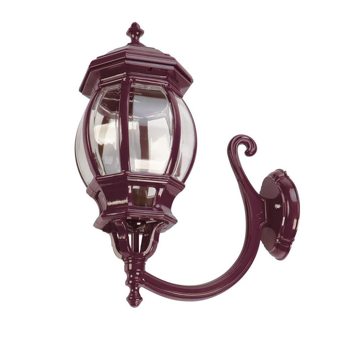Buy Outdoor Wall Lanterns Australia Vienna Outdoor Wall Lantern Up Bracket H625mm Burgundy Aluminium - 16125