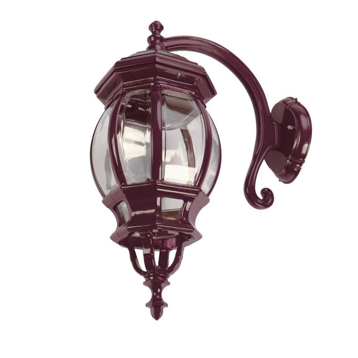 Buy Outdoor Wall Lanterns Australia Vienna Outdoor Wall Lantern Down Bracket H625mm Burgundy Aluminium - 16130