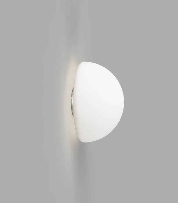 Orb 140mm Dome Mirror Aluminium Wall Light Chrome & White - LR.i01.54M.CH + LR.A03.DM.WH