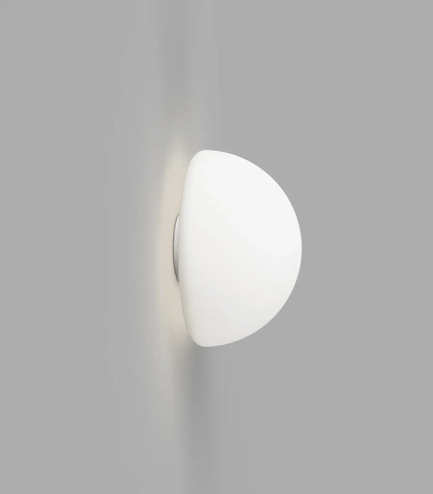 Orb 140mm Dome Mirror Aluminium Wall Light White - LR.i01.54M.WH + LR.A03.DM.WH
