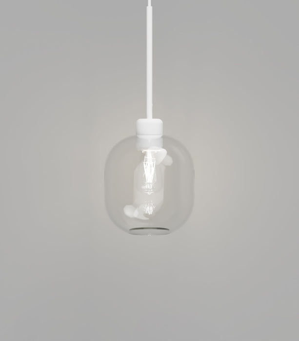 Parlour Lite Curve Pendant Light White & Clear - LR.i02.26.WH + LR.A01.006.CL