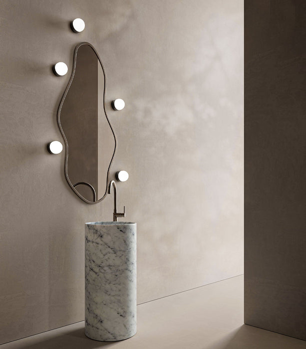 Orb Sur Mini Wall Light Old Brass & White - LR.i01.54e.S.OB + LR.i01.54M.WH + LR.A03.S.WH