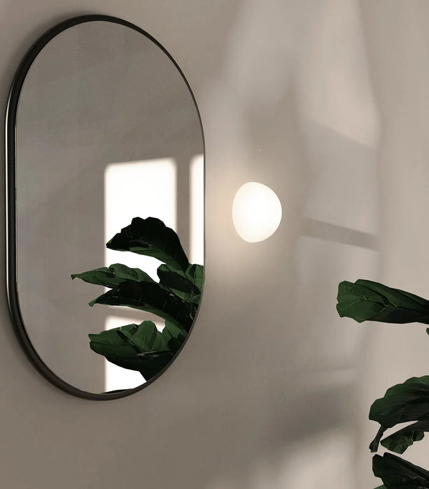 Orb 140mm Dome Mirror Aluminium Wall Light Chrome & White - LR.i01.54M.CH + LR.A03.DM.WH