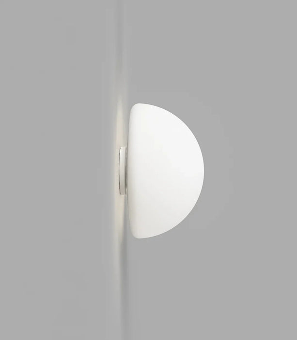 Orb 140mm Dome Mirror Aluminium Wall Light White - LR.i01.54M.WH + LR.A03.DM.WH