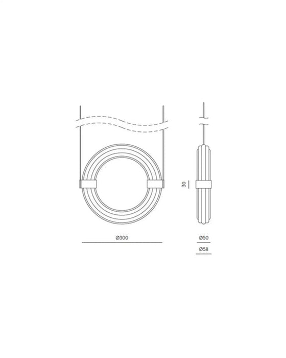 Elli LED Pendant 5W 2700K Antique Gold & Opal - ARO.C1311/S/ORO