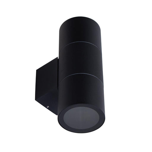 Buy Up / Down Wall Lights Australia Piper Round Up & Down Wall 2 Lights Black Aluminium 3000K - 49211