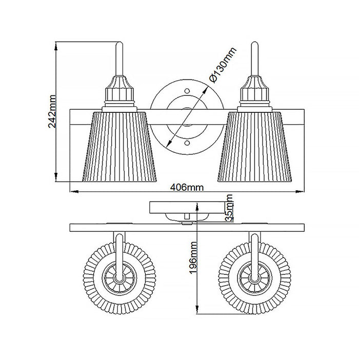 Addison Vanity 2 Light Polished Chrome - QN-ADDISON2-BATH