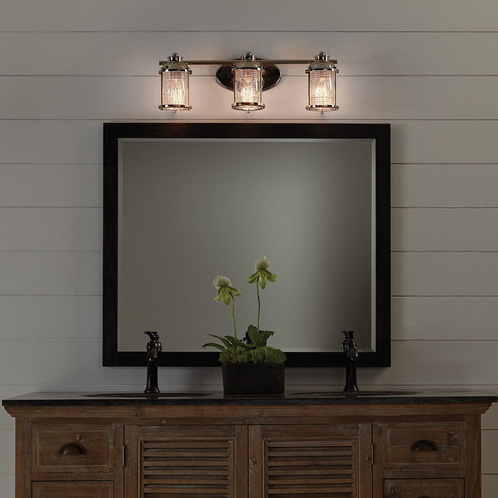 Ashland Bay Vanity 3 Light Polished Chrome & Clear - QN-ASHLANDBAY3-PC-BATH