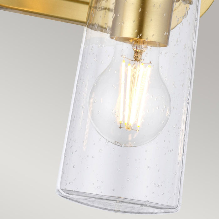 Braelyn Vanity 3 Light Brushed Brass & Clear - QN-BRAELYN3-BB