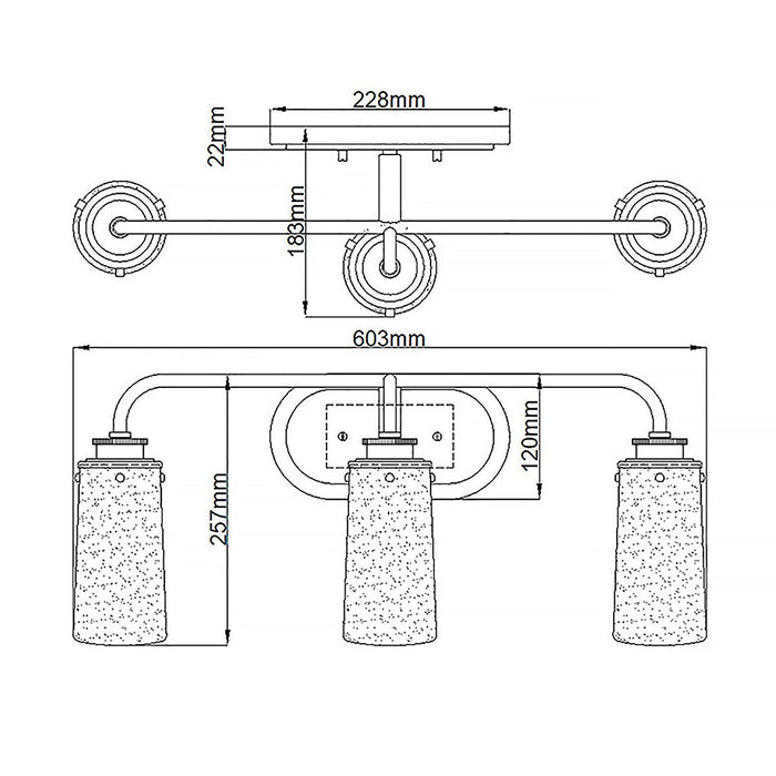 Braelyn Vanity 3 Light Polished Chrome & Clear - QN-BRAELYN3-PC