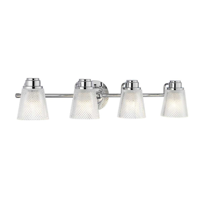 Hudson 4 Light Vanity Light Polished Chrome or Clear - QN-HUDSON4-BATH