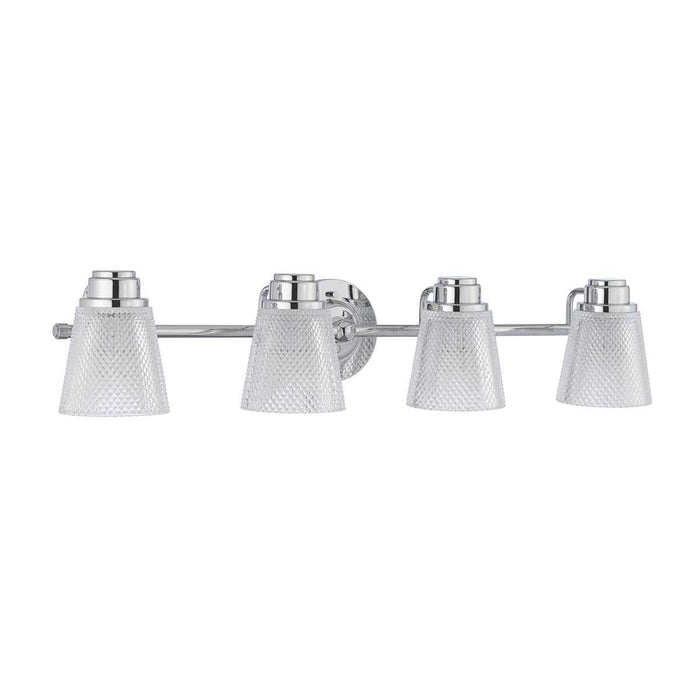 Hudson 4 Light Vanity Light Polished Chrome or Clear - QN-HUDSON4-BATH