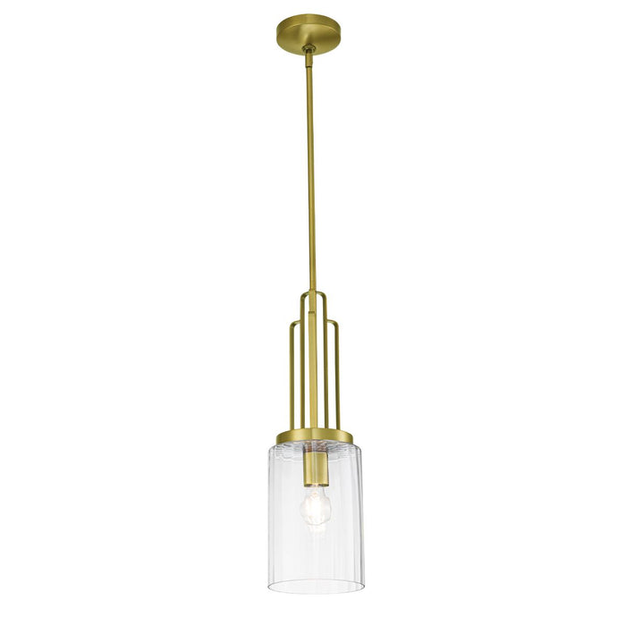 Kimrose 1 Light Mini Pendant Brushed Natural Brass - QN-KIMROSE-MP-BNB