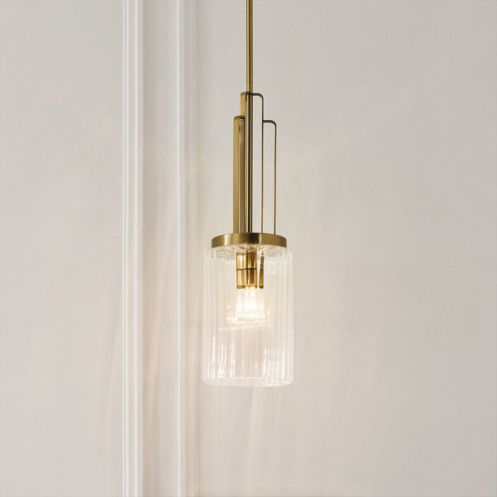 Kimrose 1 Light Mini Pendant Brushed Natural Brass - QN-KIMROSE-MP-BNB