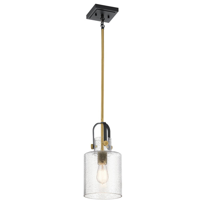 Kitner 1 Light Pendant Natural Brass or Clear - QN-KITNER-P-NBR