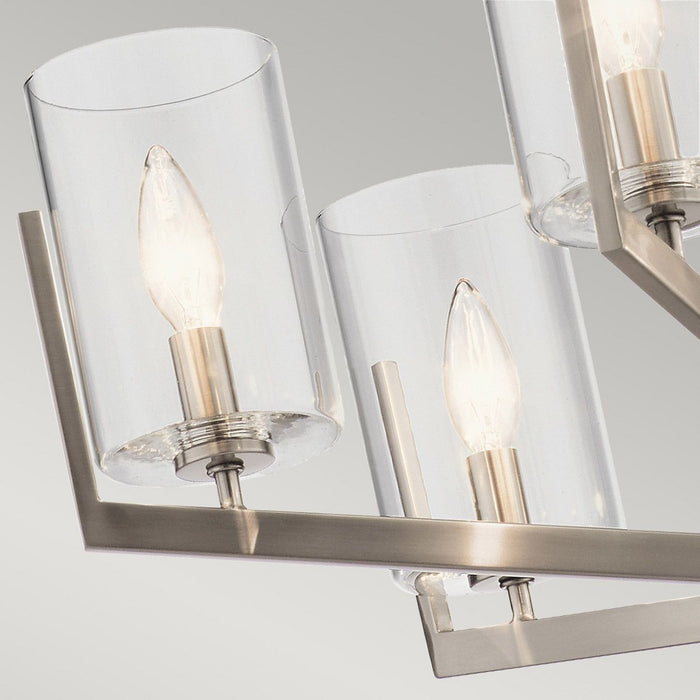 Nye 6 Light Chandelier Classic Pewter & Clear - QN-NYE6-CLP