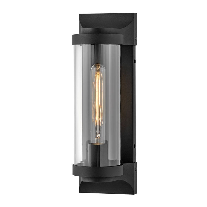 Pearson Wall Lantern Textured Black & Clear - QN-PEARSON-M-TK