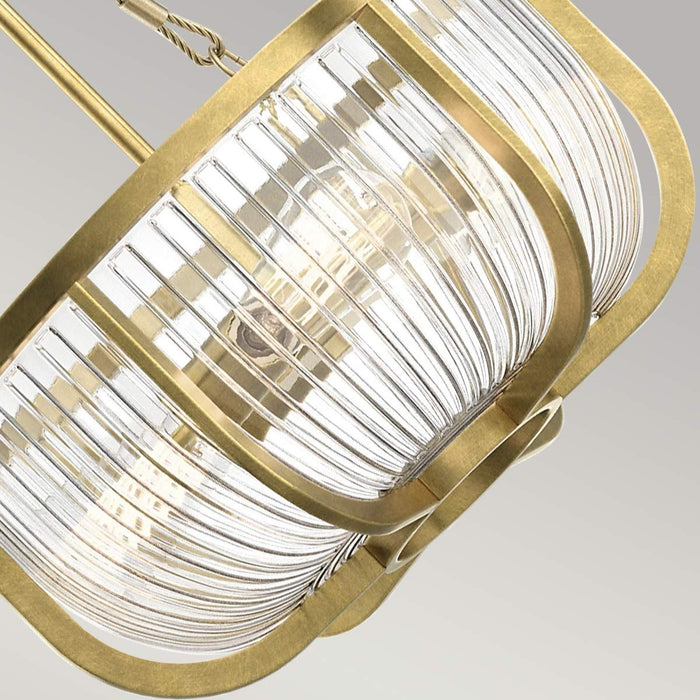 Roux 3 Light Pendant Natural Brass or Clear - QN-ROUX3-NBR