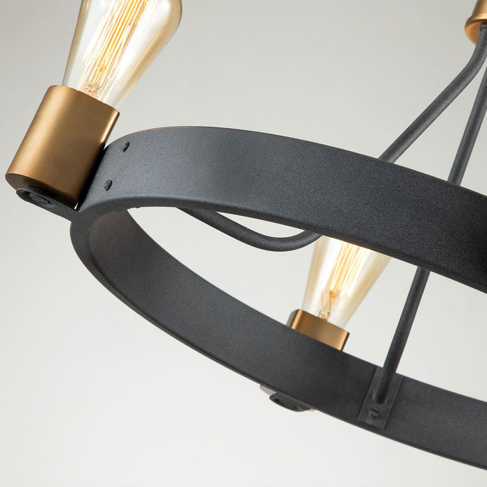 Silas Pendant 4 Light Aged Zinc & Heritage Brass - QN-SILAS-4P-DZ