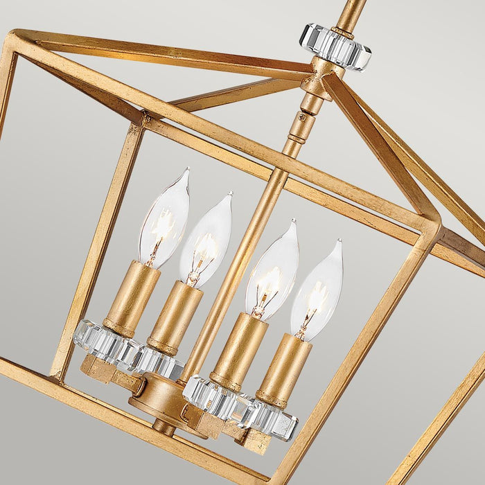 Stinson Medium Pendant 4 Light Distressed Brass - QN-STINSON-4P-M-DBR