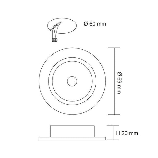 Buy Under Cabinet Lights Australia ANOVA S9105 Recessed LED Cabinet Light Satin Nickel 12V 4W 3000K - S9105WW/SN