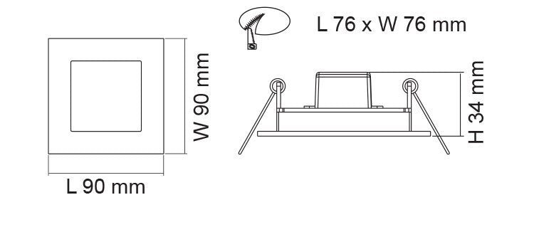 Buy Step Lights Australia BROOM S9311 Recessed LED Step Light Satin Nickel 12V 3W 3000K - S9311 SN