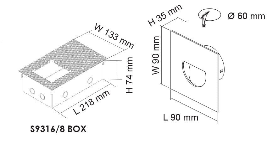 Buy Step Lights Australia DARHAM SQUARE S9316 Recessed LED Step Light Anodised Silver 12V 1.5W 3000K - S9316 ALU