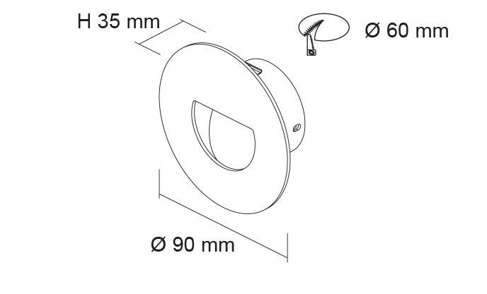 Buy Step Lights Australia DARHAM ROUND S9317 Recessed LED Step Light Anodised Silver 12V 1.5W 3000K - S9317 ALU