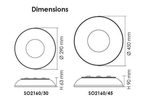 Buy LED Oyster Lights Australia SHELL SO3160 LED Oyster 14W 3000K - SO3160/30