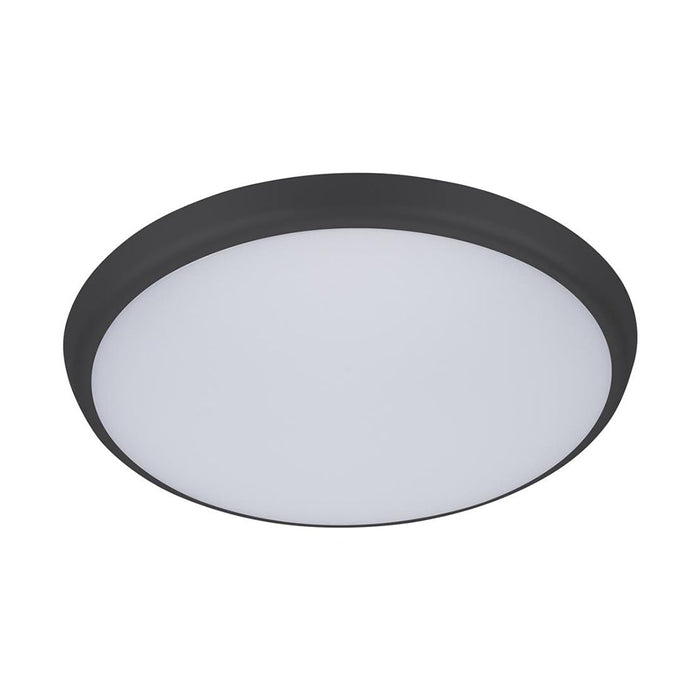 Buy LED Oyster Lights Australia Solar Round LED Oyster Light W300mm Black Polycarbonate 3CCT - 20941