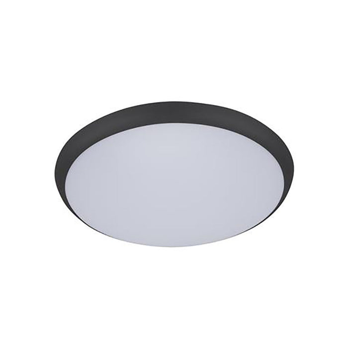 Buy LED Oyster Lights Australia Solar Round LED Oyster Light W400mm Black Polycarbonate 3CCT - 20943