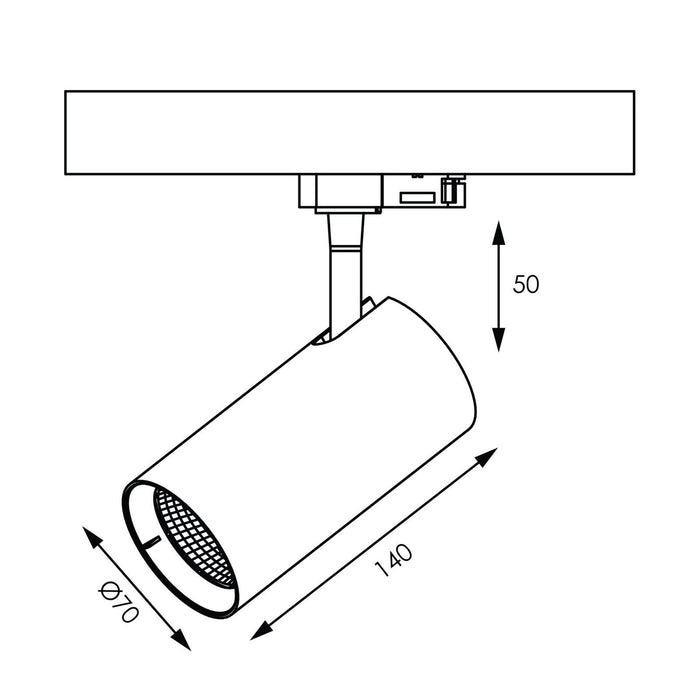 Buy Three Circuit Track Heads Australia Unitrek Three Circuit Track Head W70mm Black Polyamide 3CCT - STR3/9017/15TC/BK