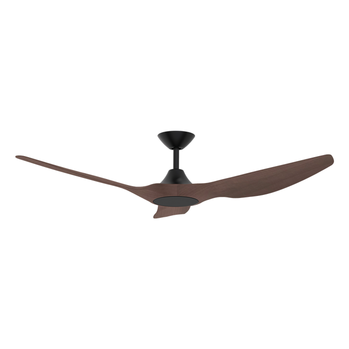 Buy DC Ceiling Fans With Light Australia Strike DC Ceiling Fan 60" Black LED Light Walnut ABS Polymer Blades - 60137