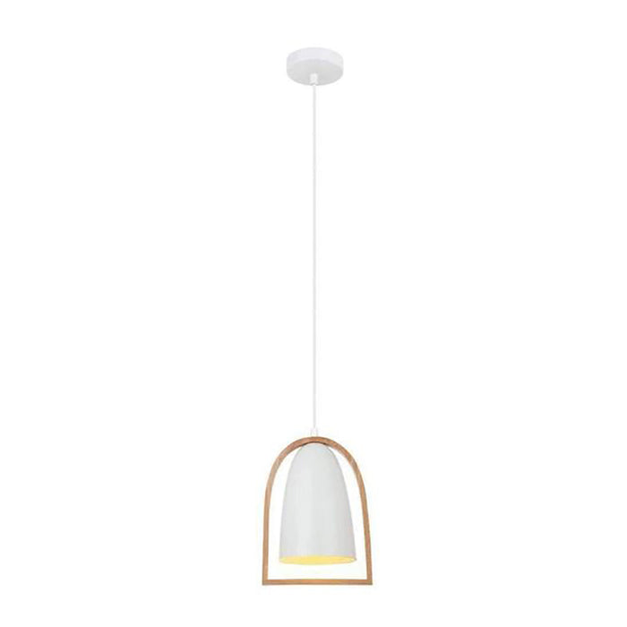 Buy Pendant Lights Australia SWING Ellipse Shape Wood Frame 1 Light Pendant White - SWING5