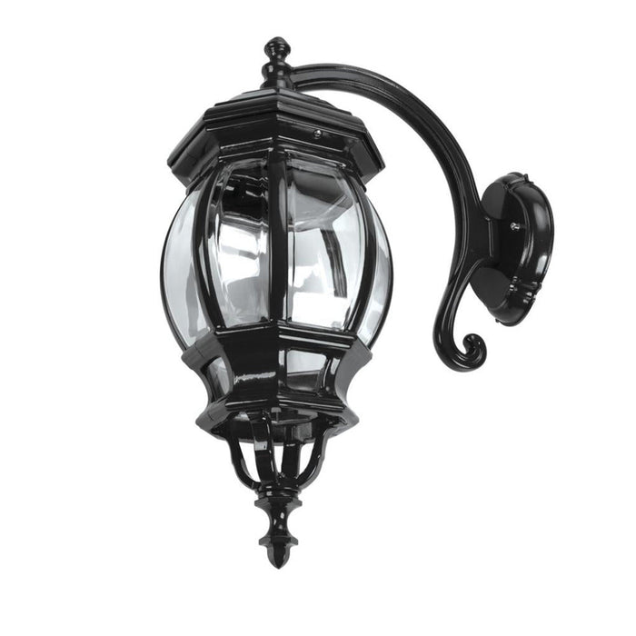 Buy Outdoor Wall Lanterns Australia Vienna Outdoor Wall Lantern Down Bracket H625mm Black Aluminium - 16129