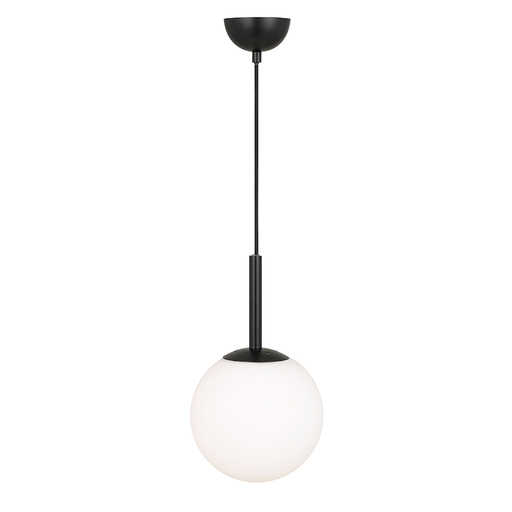 Buy Pendant Lights Australia Bally 1 Light Pendant 200mm Black, Opal Matt - BALLY PE 08-BKOM