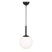 Buy Pendant Lights Australia Bally 1 Light Pendant 200mm Black, Opal Matt - BALLY PE 08-BKOM